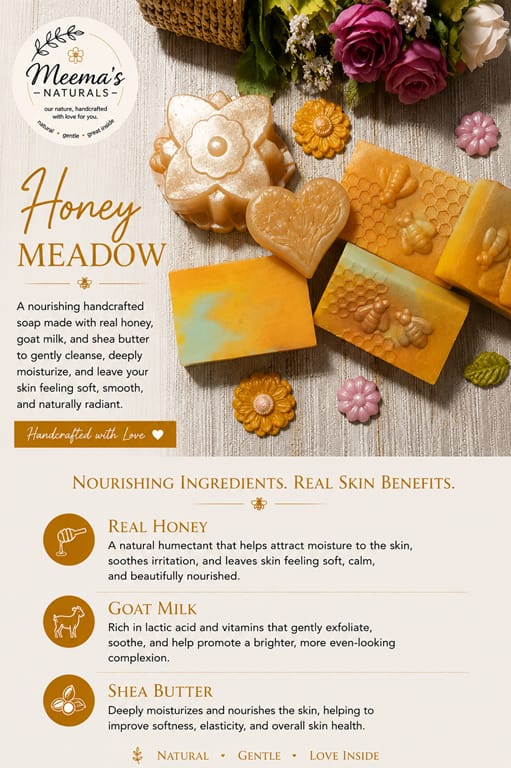 Honey Meadow Handmade Honey & Goat Milk Soap | Meema's Naturals