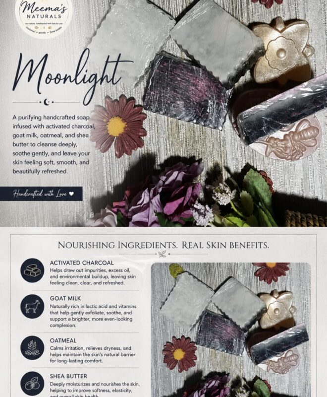 Moonlight Activated Charcoal Handmade Soap | Meema's Naturals