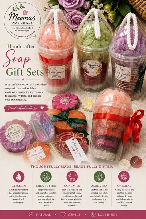 Handmade Soap Gift Sets with loofah | Meema's Naturals